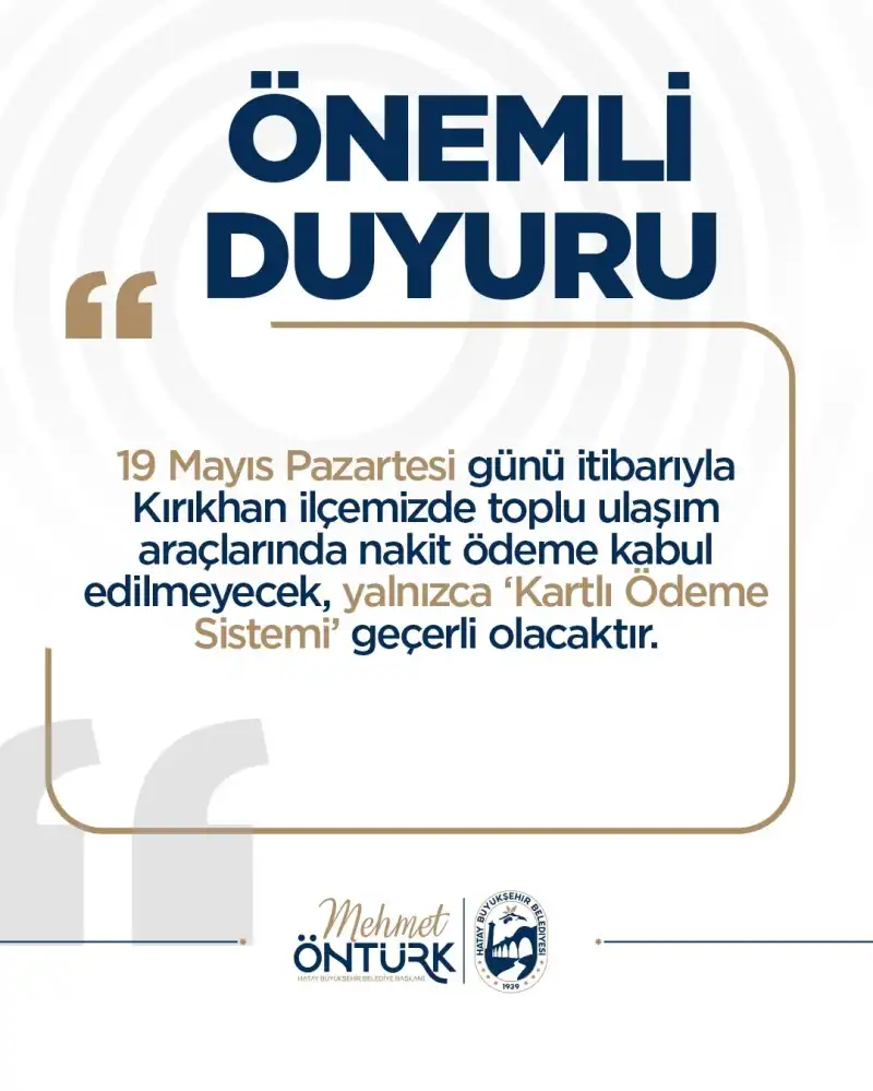 KIRIKHAN’DA 19 MAYIS'A KADAR...