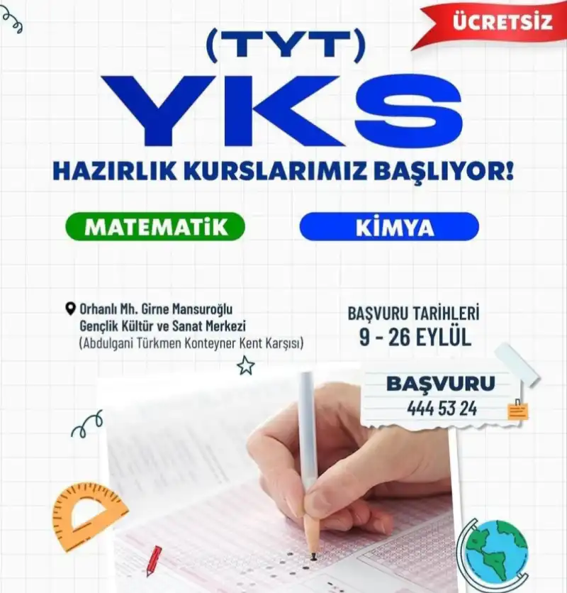 DEFNE'DE ÖĞRENCİLERE ÜCRETSİZ KURSU DESTEĞİ!