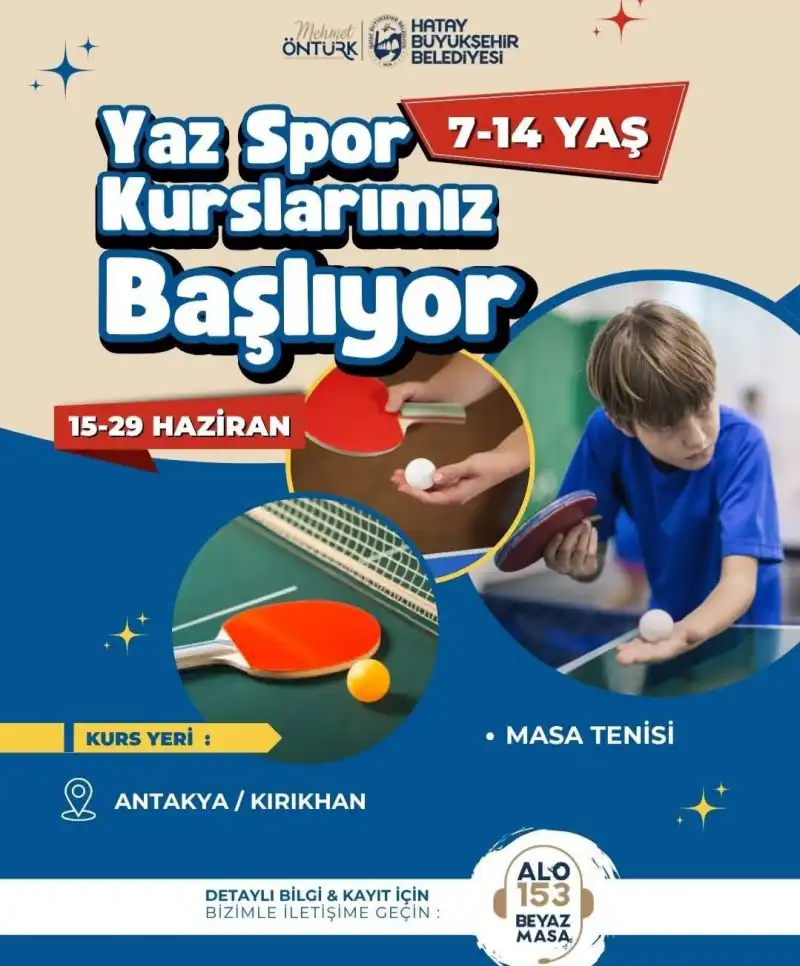 HATAY BÜYÜKŞEHİR BELEDİYESİ YAZ SPOR KURSLARI BAŞLIYOR! 