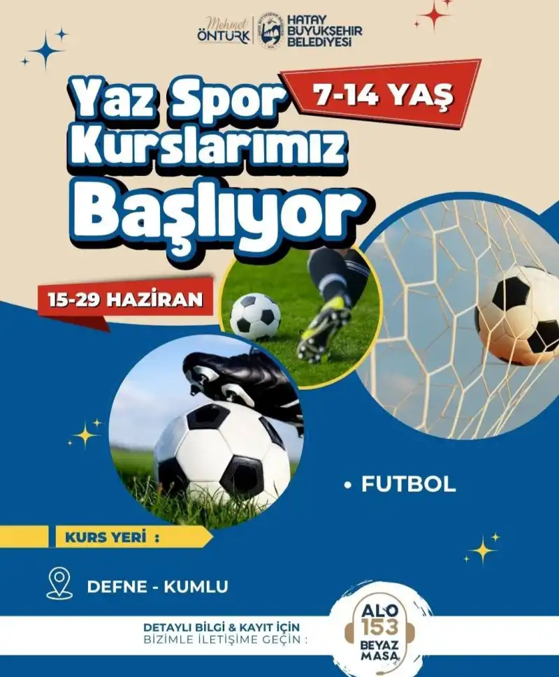 HATAY BÜYÜKŞEHİR BELEDİYESİ YAZ SPOR KURSLARI BAŞLIYOR! 