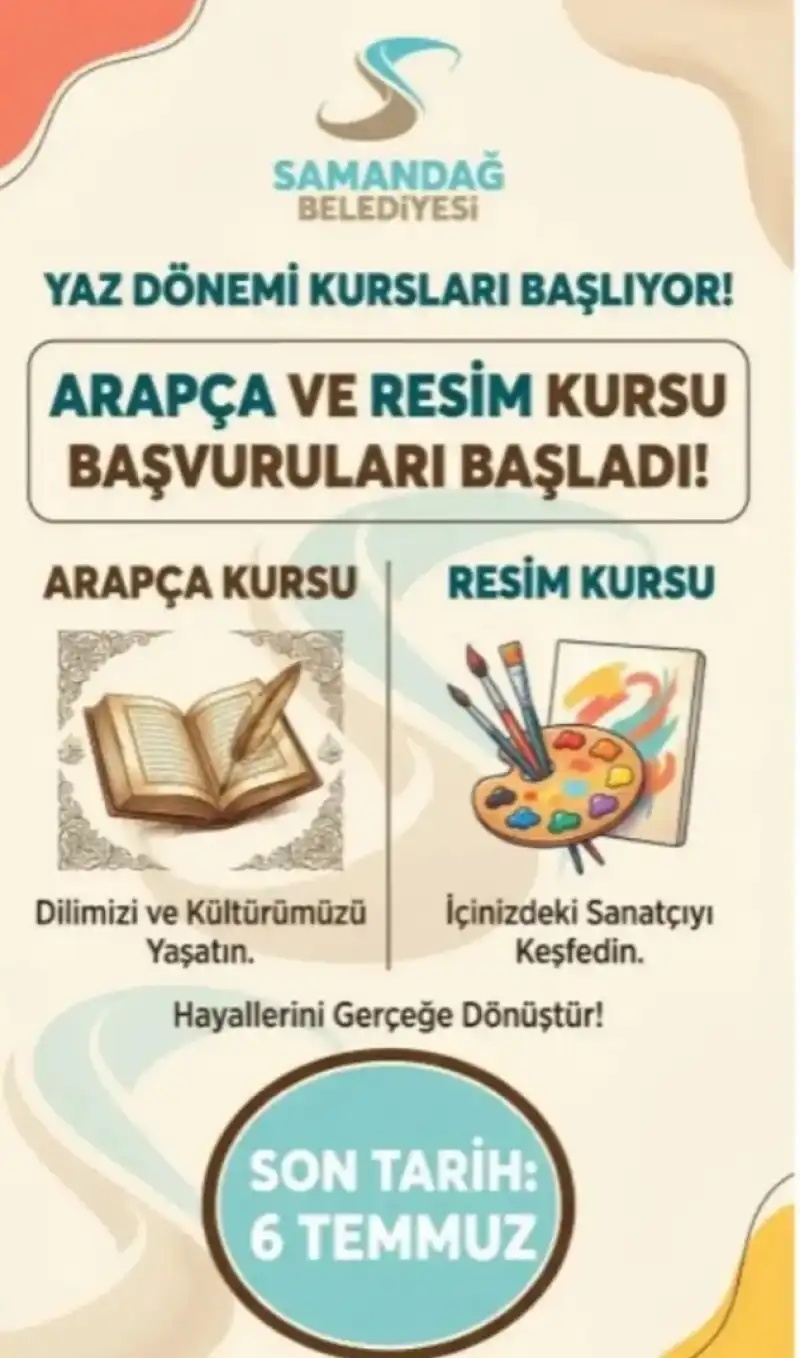 SAMANDAĞ'DA YAZ DÖNEMİ KURSLARI...