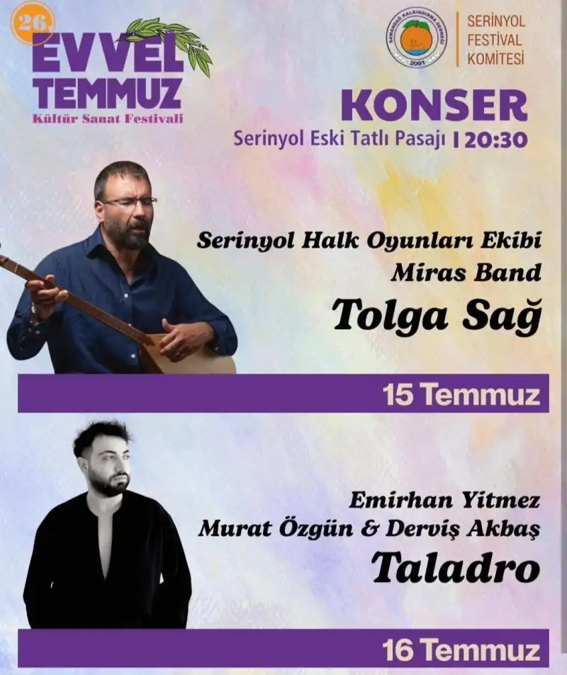 EVVİL TEMMÜZ FESTİVALİNE DAVET!