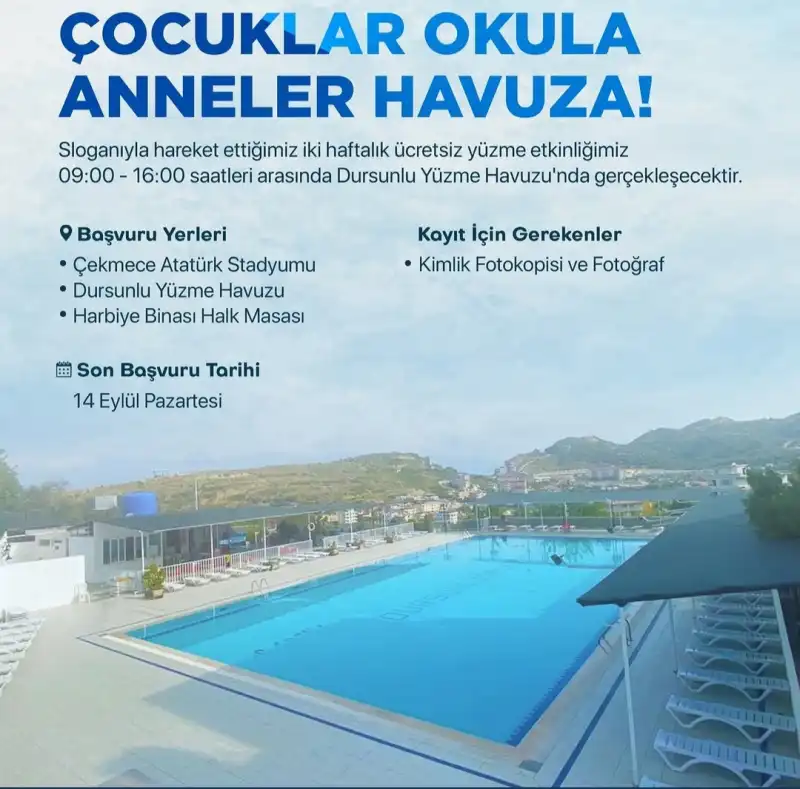 ÇOCUKLAR OKULA ANNELER HAVUZA!