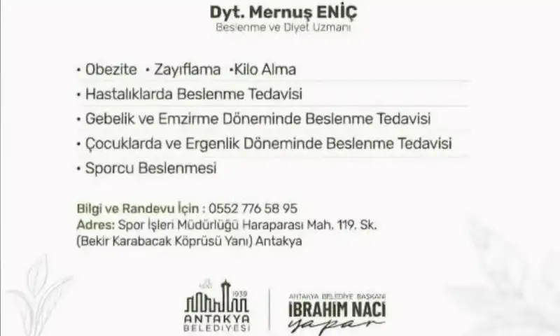BESLENME VE DİYETİSYEN DANIŞMANLIĞI HİZMETİ DEVAM EDİYOR! 