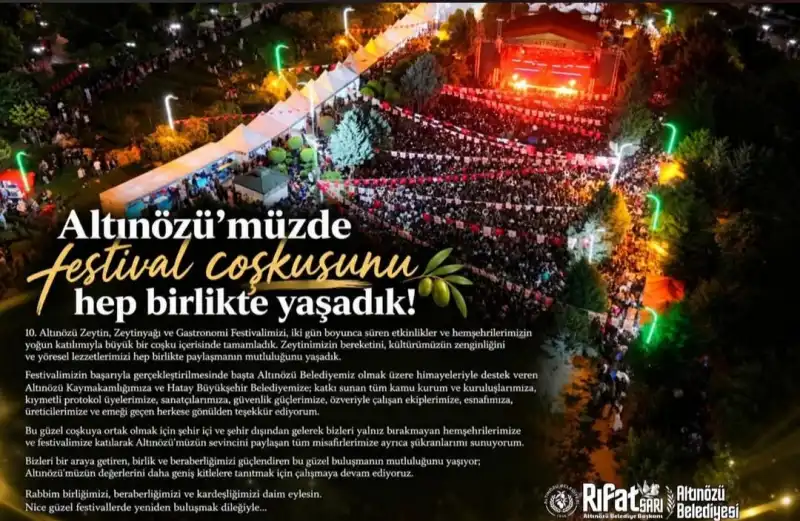 BAŞKAN SARI'DAN TEŞEKKÜR MESAJI!